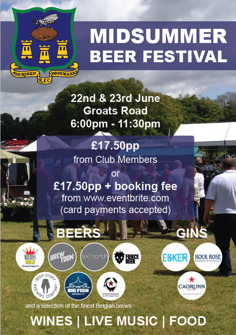 Aberdeen Wanderers midsummer beer festival 2018