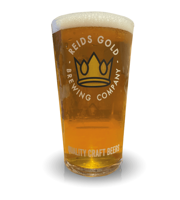 Branded Reids Gold Pint Glass Beer